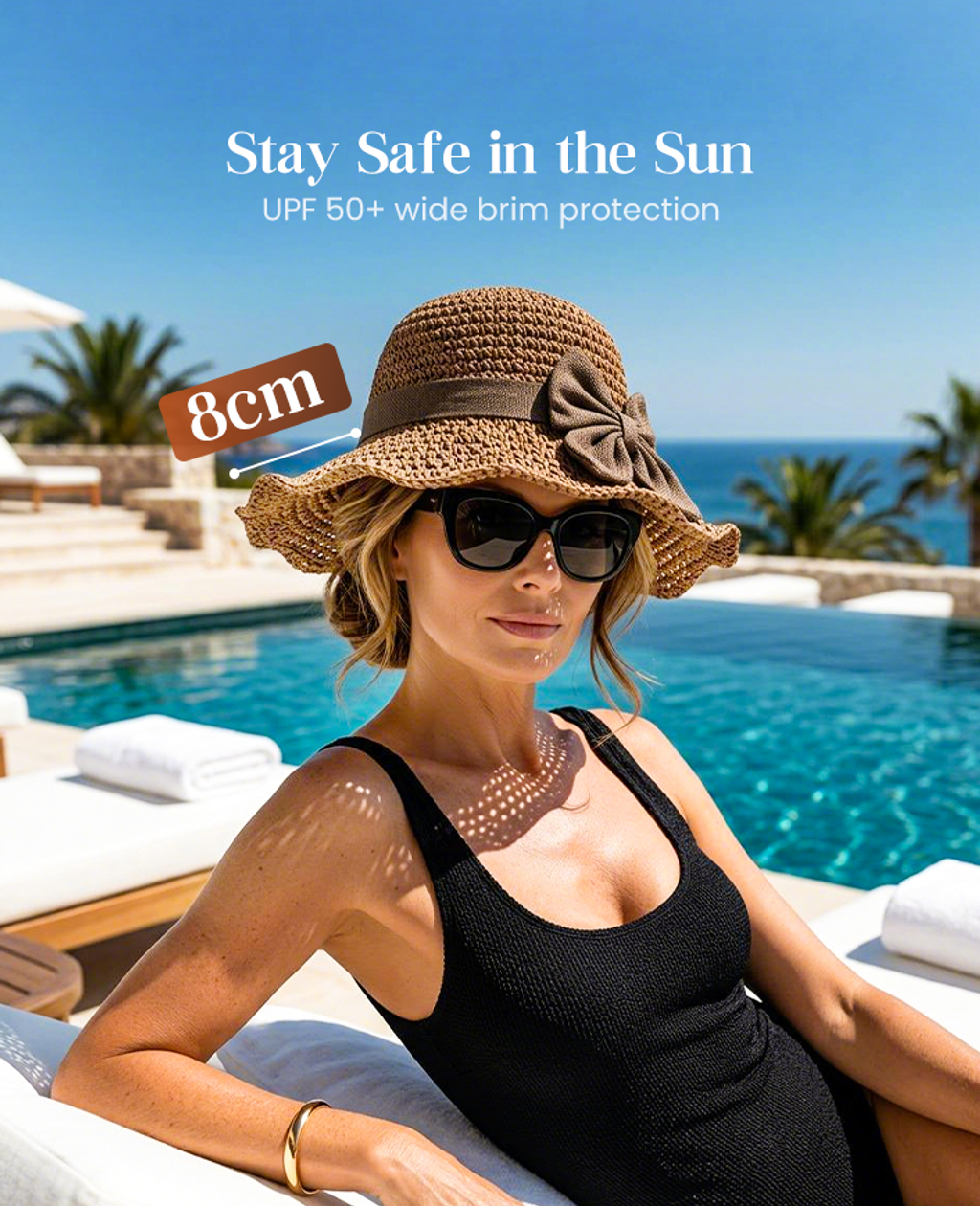 🔥 Hot Sale 49% OFF🔥Elegant Woven Straw Sun Hat with Bow